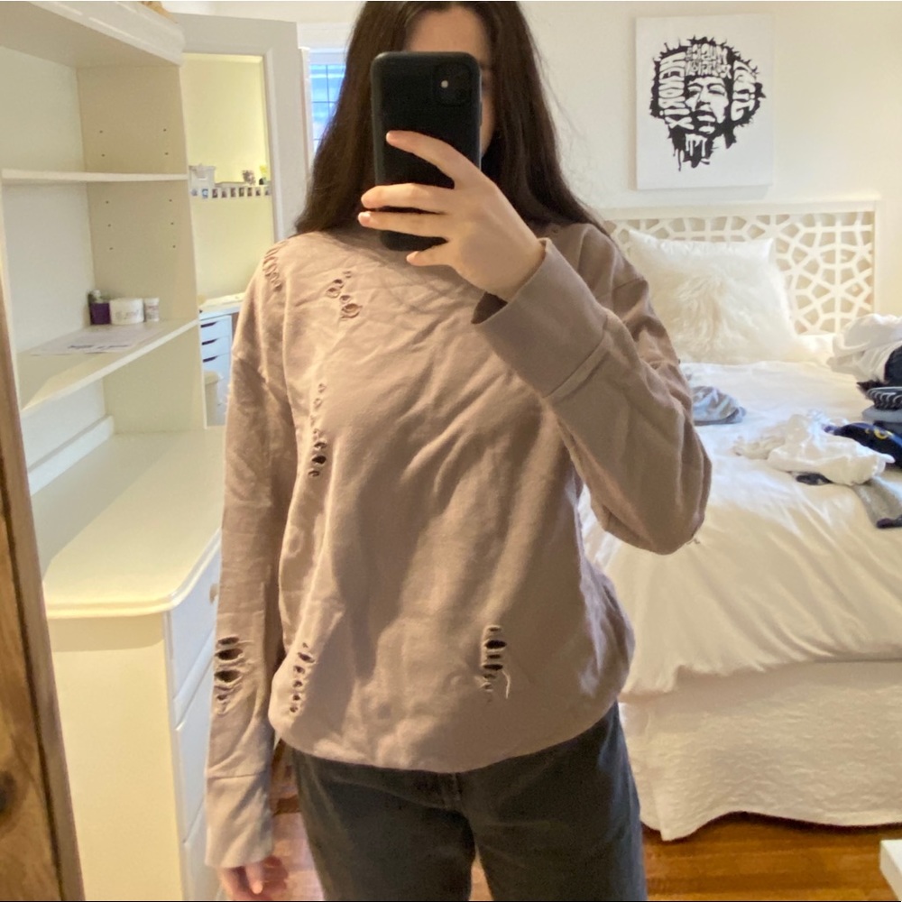 Topshop ripped-style hoodie